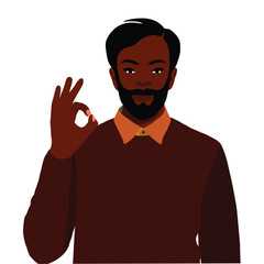 Modern fashionable black man in elegant art style vector