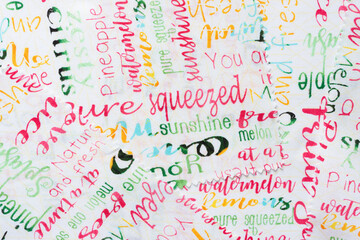 word print fabric with fun summer themed messages