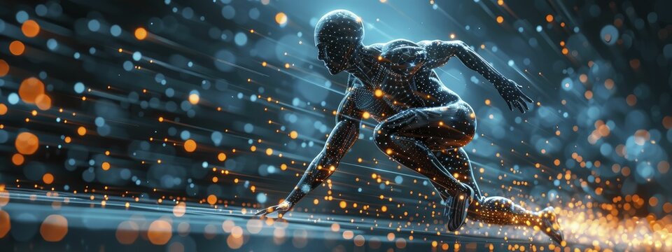 Experience revolutionary athlete enhancement through a Cybernetic Sports Trainer Interface utilizing biometric feedback visualization.