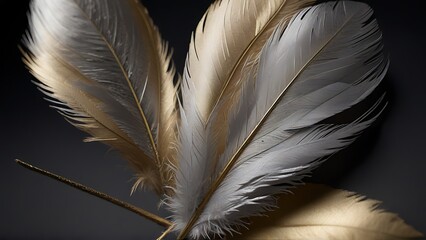 Flight Symbols: Two Gleaming Metallic Feathers