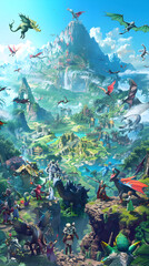 Vibrant Fantasy Adventure Game World: An Immersive and Interactive Experience