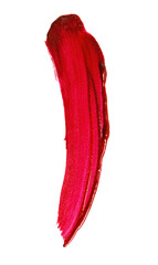 Red gloss lipstick smudge isolated