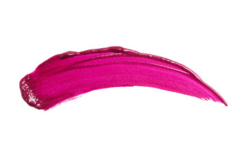 Pink gloss lipstick smudge isolated