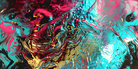 abstract background with iridescent paint in the water. macro