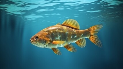 Naklejka premium Aholehole fish swimming fresh underwater picture 