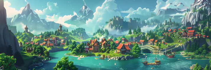 Vibrant Fantasy Adventure Game World: An Immersive and Interactive Experience
