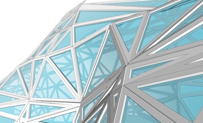 Abstract modern architecture 3d illustration