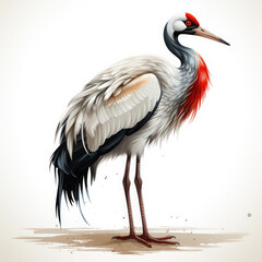 Watercolor Crane vector, clipart Illustration, Generative Ai