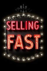 Sign - “SELLING FAST ” - graphic resource - background - important message - dramatic illustration - bold letters 