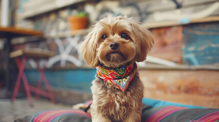 A captivating image showcasing a stylish dog, exuding charm and confidence with its impeccable fashion sense