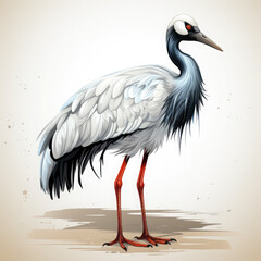 Obraz premium Watercolor Crane vector, clipart Illustration, Generative Ai