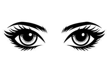 eyes line art silhouette illustration