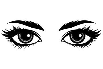 eyes line art silhouette illustration