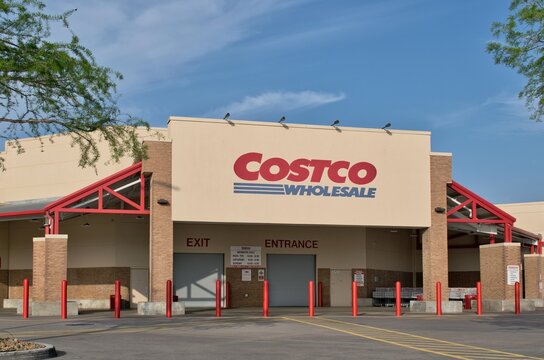 Costco Wholesale storefront exterior business company closed Houston, Texas USA 04-07-2024.