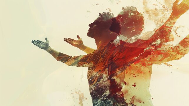 “Poignant Double Exposure: Freedom and Liberation vs. Weighed Down by Burdens”