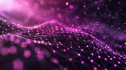 Ethereal digital matrix with a gradient purple to black background, illustrating complex virtual interactions.