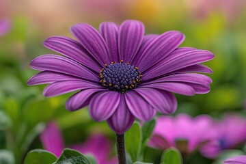 Obraz premium A vibrant purple daisy, captured in sharp focus with a Canon