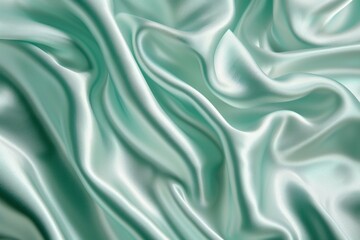 Obraz premium Shimmering Green blue satin surface. Color cloth. Generate Ai