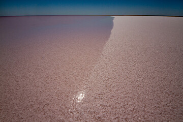 Water edge on Lake Eyre salt basin