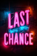 Sign - “LAST CHANCE ” - graphic resource - background - important message - dramatic illustration - bold letters 