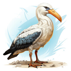 Fototapeta premium Watercolor Albatross vector, clipart Illustration, Generative Ai