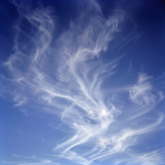 Delicate Cloud Formation Outline with See-Through Pattern for Meteorological Studies