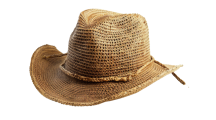 Womens straw hat isolated on white background, png transparent