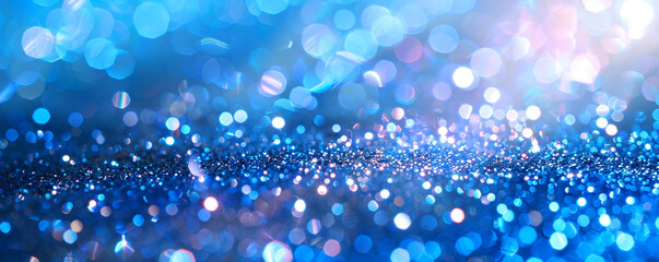 Cerulean Blue Twinkling Lights, Bright and Clear Background for Fresh Designs
