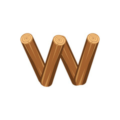 Letter W Wood Branch logo icon vector template