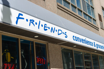 Obraz premium exterior sign of Friends Convenience & Grocery located at 105 Victoria Street in Toronto, Canada