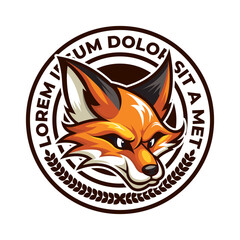 Red fox head logo mascot vector design, cute fox mascot, fox esport logo mascot, outdoor logo badge.