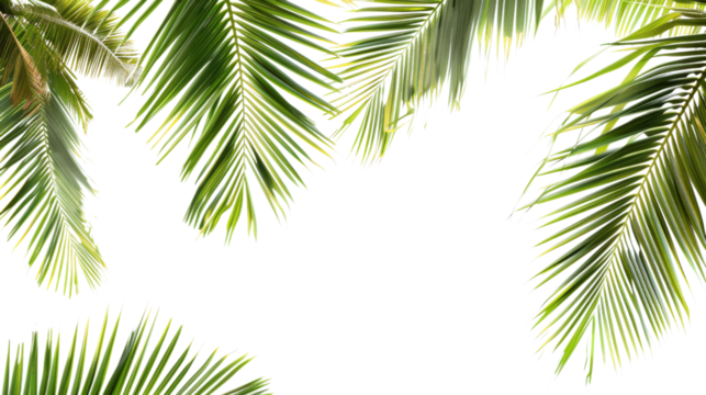tropical coconut palm leaves tree for summer background on white png file transparent