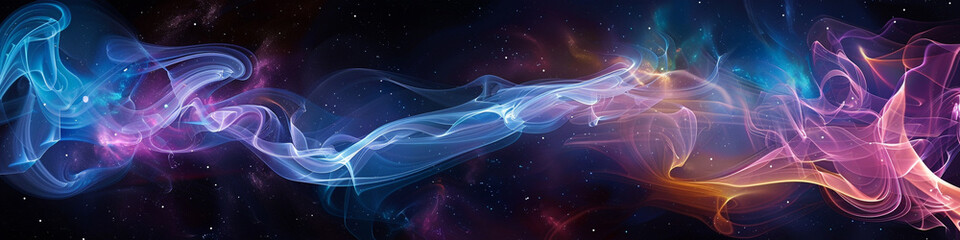 Luminous smoke curves in a cosmic setting.