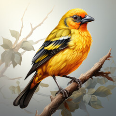 Watercolor Canary vector, clipart Illustration, Generative Ai