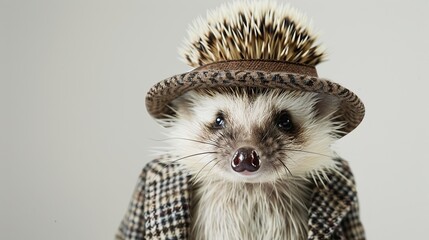 Modern, Stylish Hedgehog in Chic Clothing. Generative Ai
