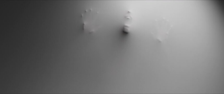 The shape of a screaming woman extrudes from the wall 