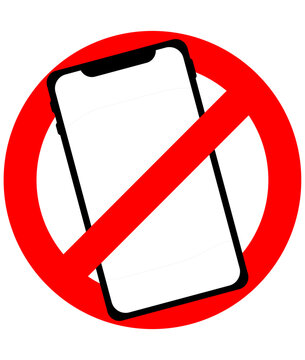 No mobile phone, no smartphone, no cell phones allowed, not allowed prohibited sign vector illustration.