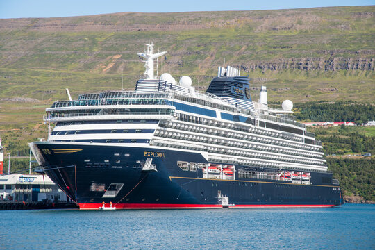 Cruise ship Explora 1 in port of Akureyri