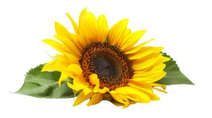 Sunflower flower on white background, png