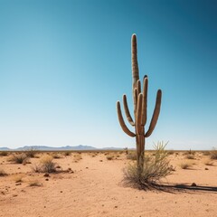 Majestic saguaro cactus in the desert landscape