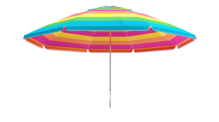 Obraz premium Summer s, Colorful beach umbrella, 3d rendering, white background, png transparent 