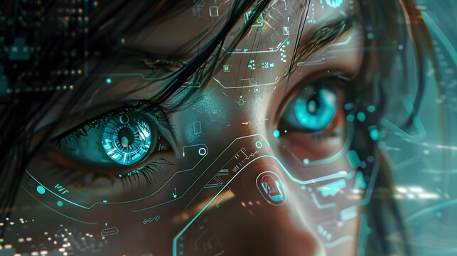 woman with futuristic eye panel