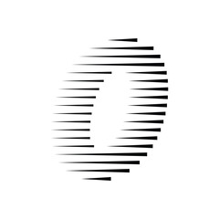 Number 0 with Abstract Line Pattern