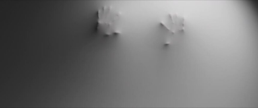The shape of a woman reveals itself from the white wall