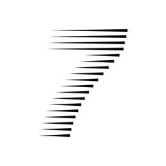 7 Number Speed Line Abstract Stripe Halftone Symbol Icon Vector Illustration