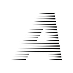 Letter A Logo with Abstract Line Pattern