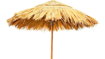 Straw Beach Umbrella. Isolated on white background. png transparent