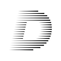 Letter D Logo with Abstract Line Pattern
