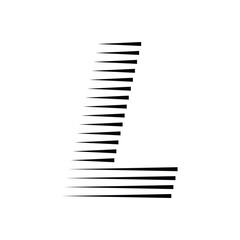 Letter L Logo with Abstract Line Pattern