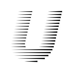 Letter U Logo with Abstract Line Pattern